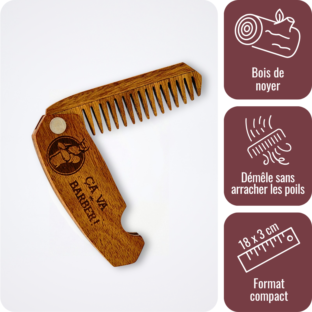 a-va-barber-peigne-barbe-pliable-noyer-poche image 1