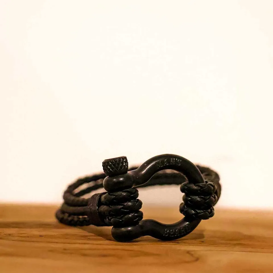 man-s-beard-duo-bracelet-black-touch-19cm-tress-noir image 1
