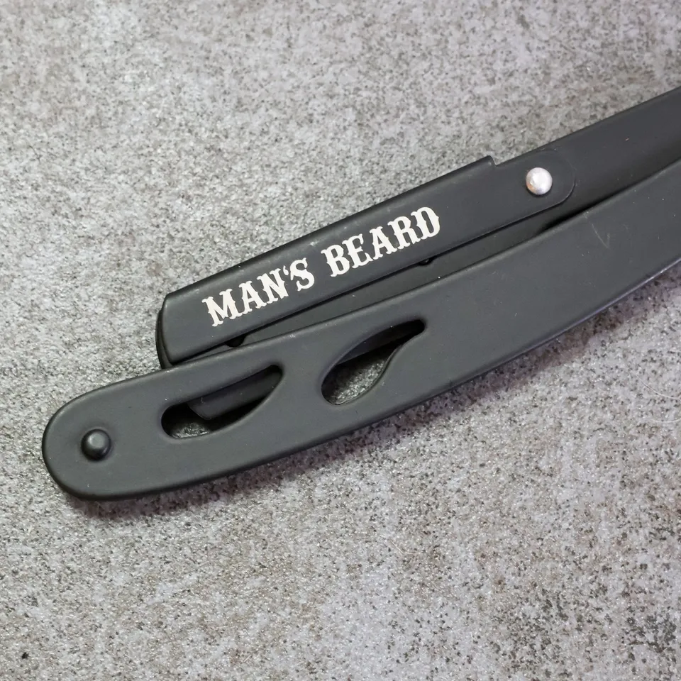 man-s-beard-shavette-pro-barber-rasoir-noire-5-lames image 1