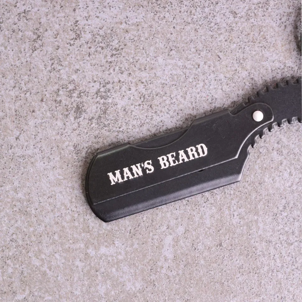 man-s-beard-small-blade-black-shavette-acier-noir-5-lames image 1