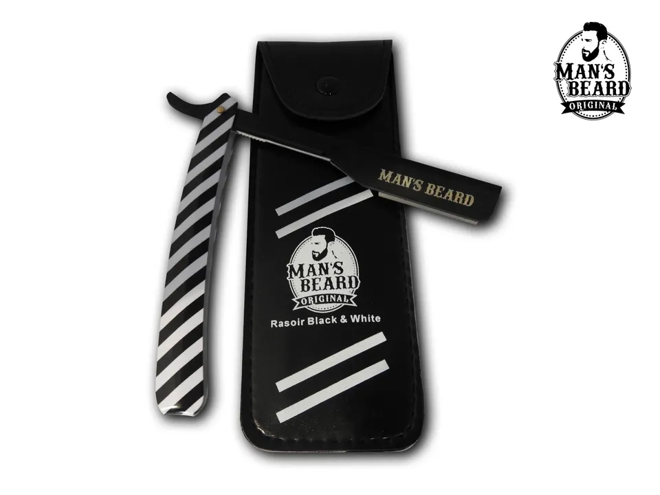 man-s-beard-shavette-black-and-white-rasoir-barbe-trousse image 1
