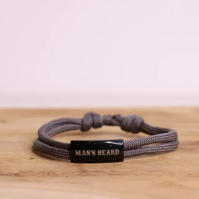 man-s-beard-bracelet-harmonie-gris-ajustable-cordons image 1