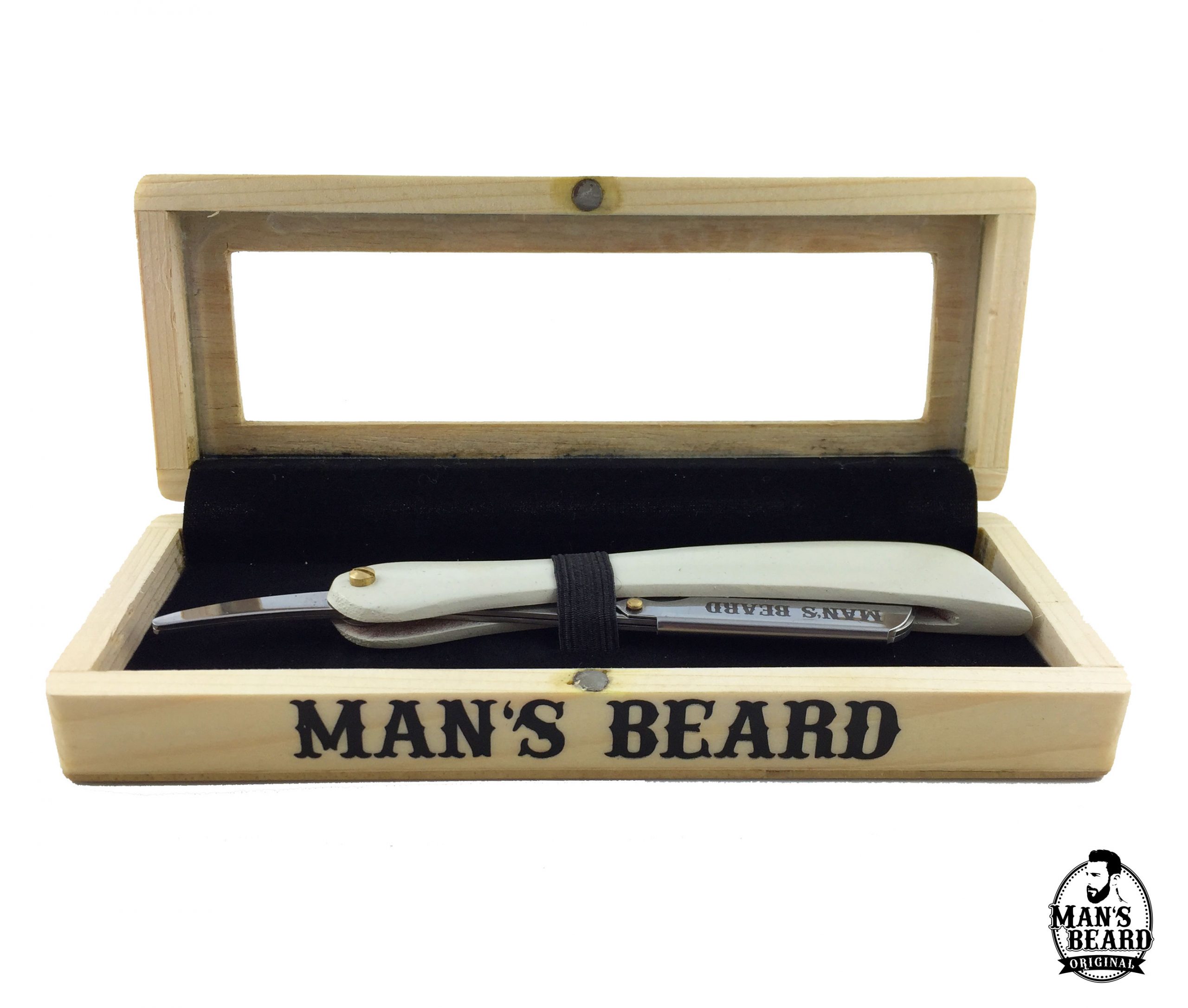 man-s-beard-coffret-shavette-blanche-rasoir-bois-blanc image 2