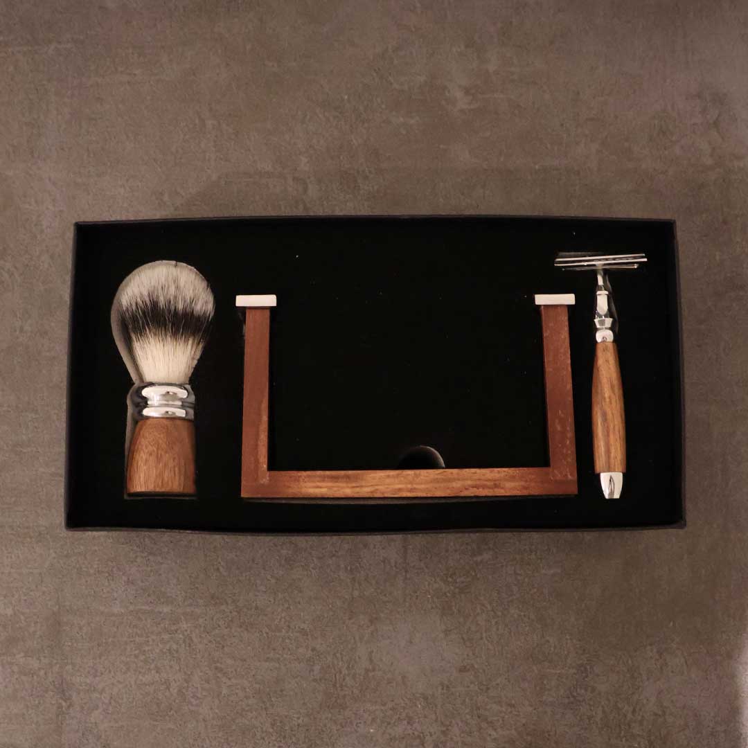 man-s-beard-kit-rasoir-carr-coffret-rasage-bois image 1