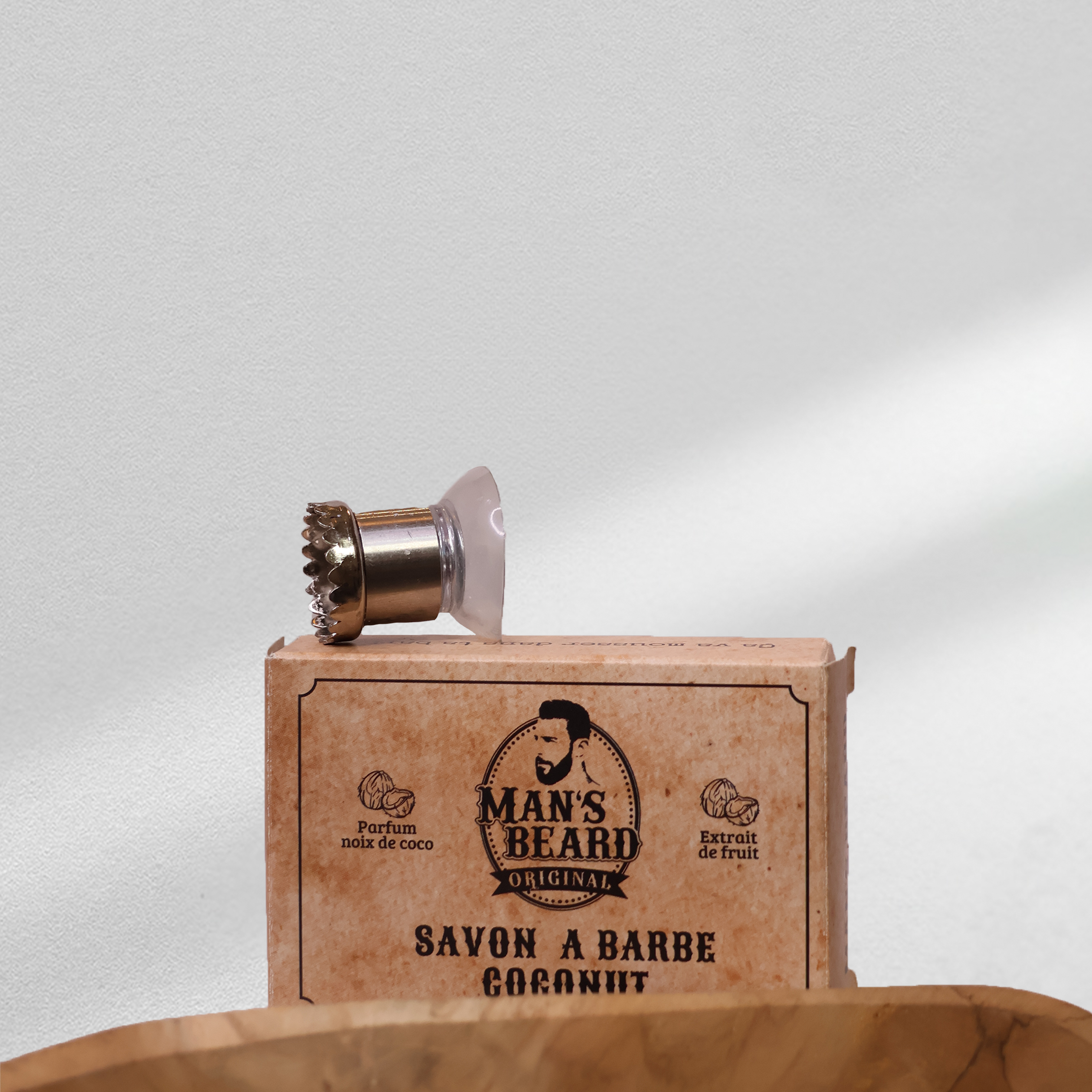 man-s-beard-savon-exfoliant-duo-coconut-porte-savon-aimant image 1