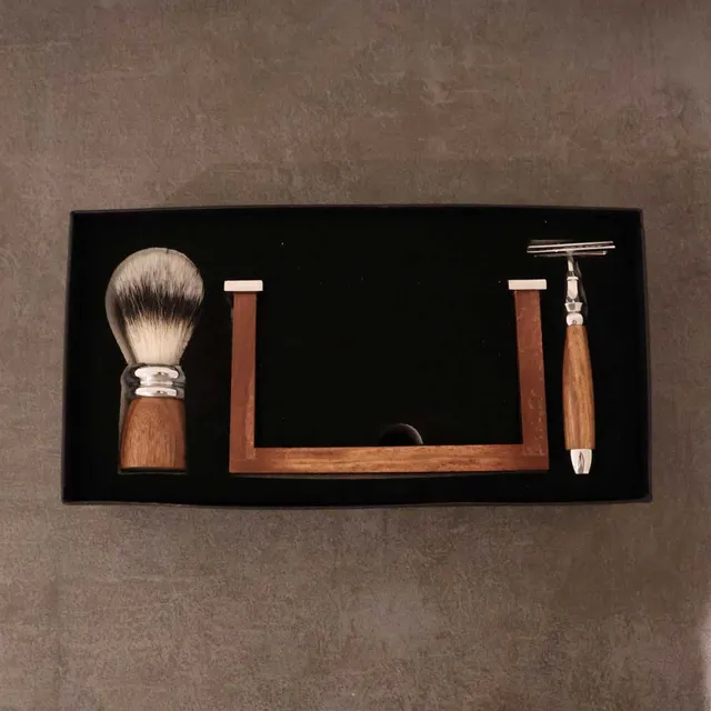 man-s-beard-kit-rasoir-carr-coffret-rasage-bois image 1