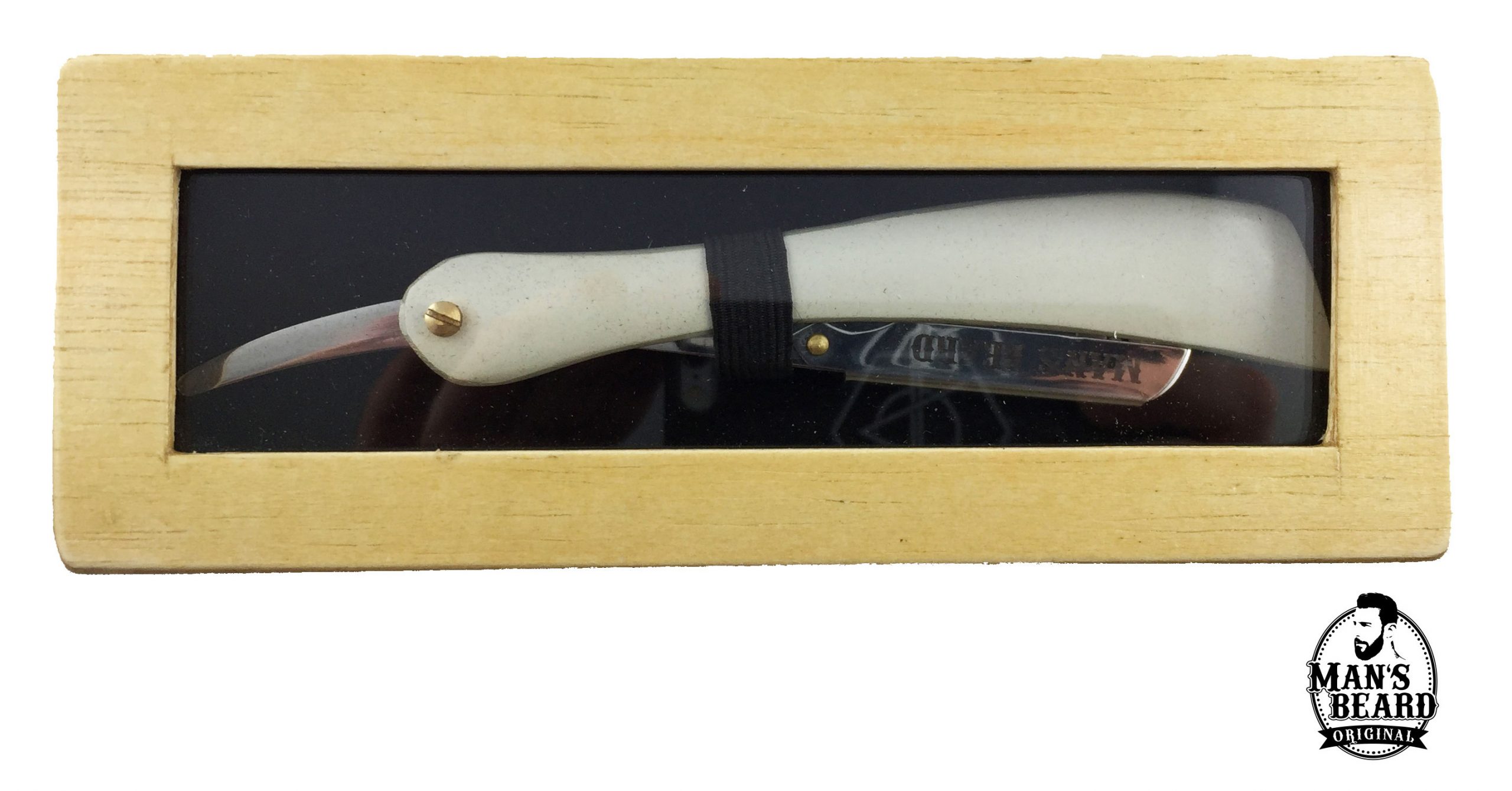 man-s-beard-coffret-shavette-blanche-rasoir-bois-blanc image 4