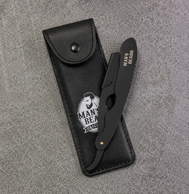 man-s-beard-shavette-ergonomique-noir-mat-5-lames image 1