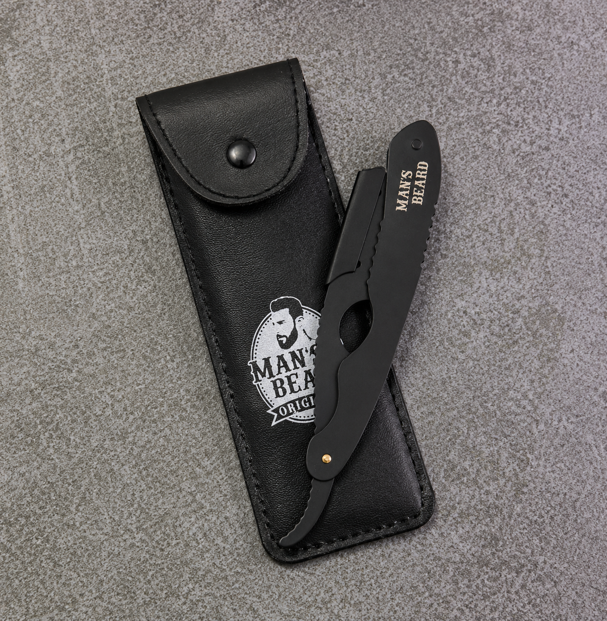 man-s-beard-shavette-ergonomique-noir-mat-5-lames image 1