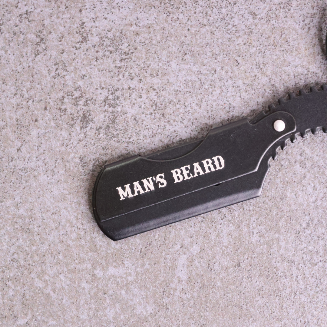 man-s-beard-small-blade-black-shavette-acier-noir-5-lames image 1