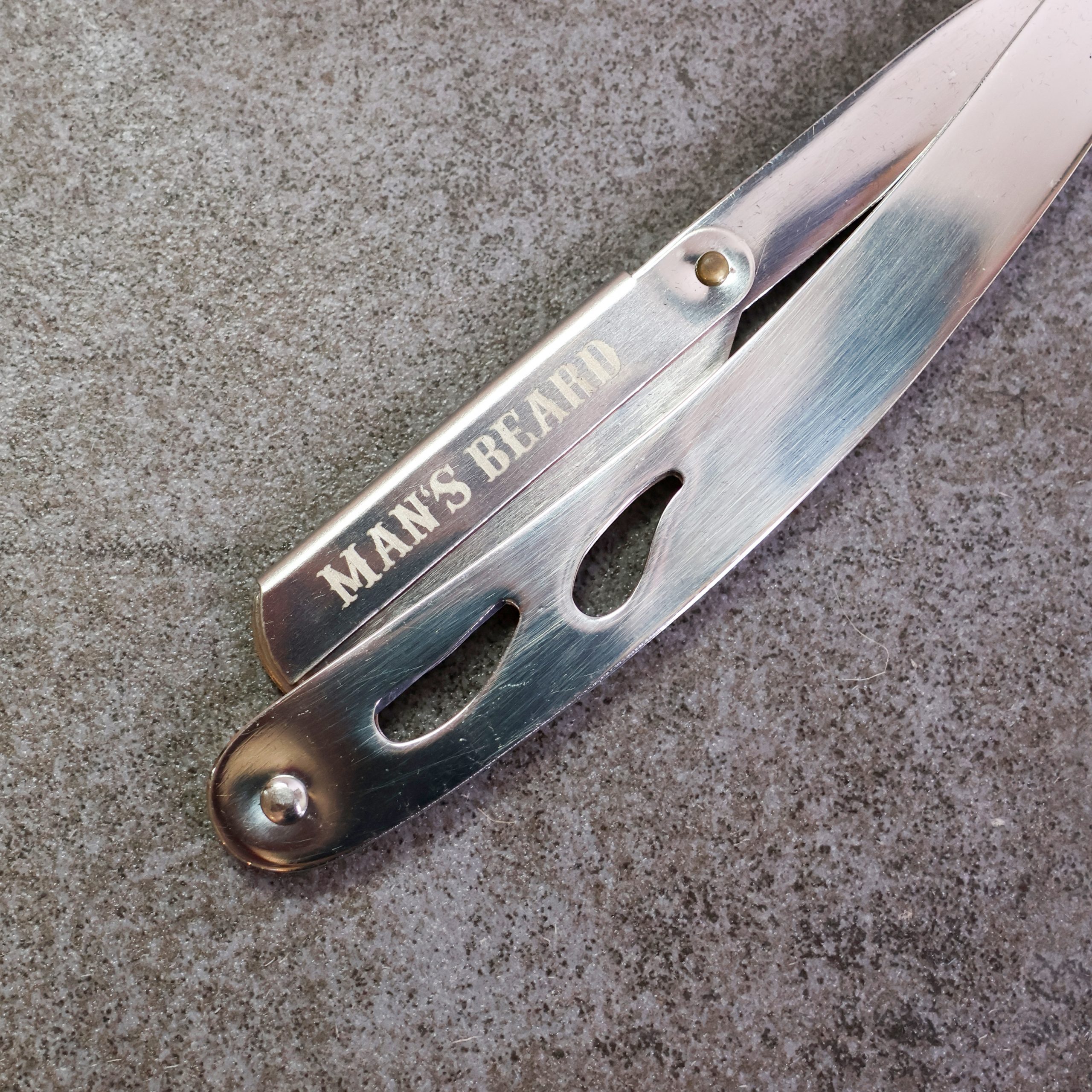 man-s-beard-shavette-silver-polish-rasoir-barbe-5-lames image 1