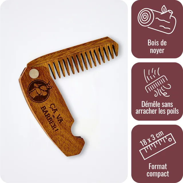 a-va-barber-peigne-barbe-pliable-noyer-poche image 1