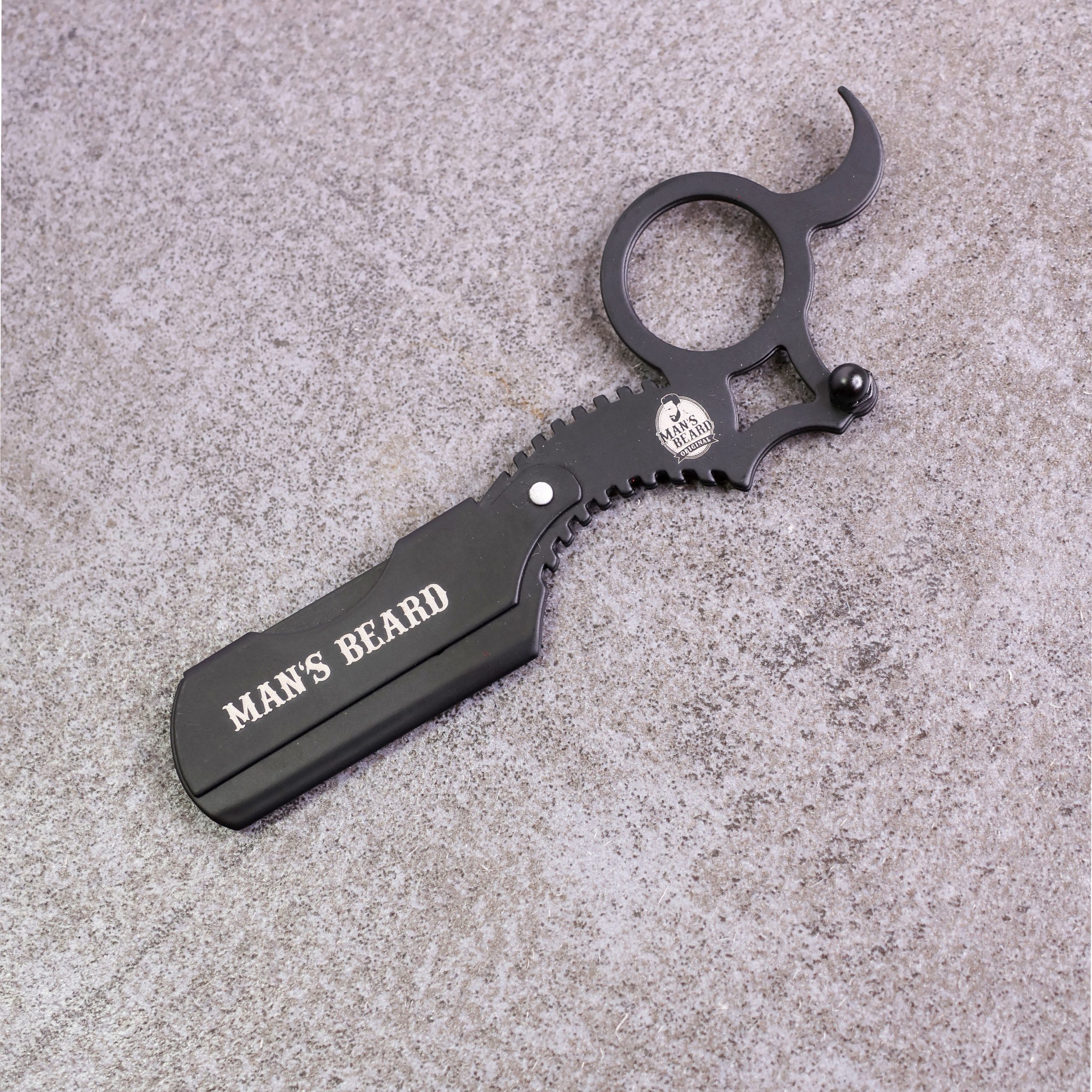 man-s-beard-small-blade-black-shavette-acier-noir-5-lames image 3