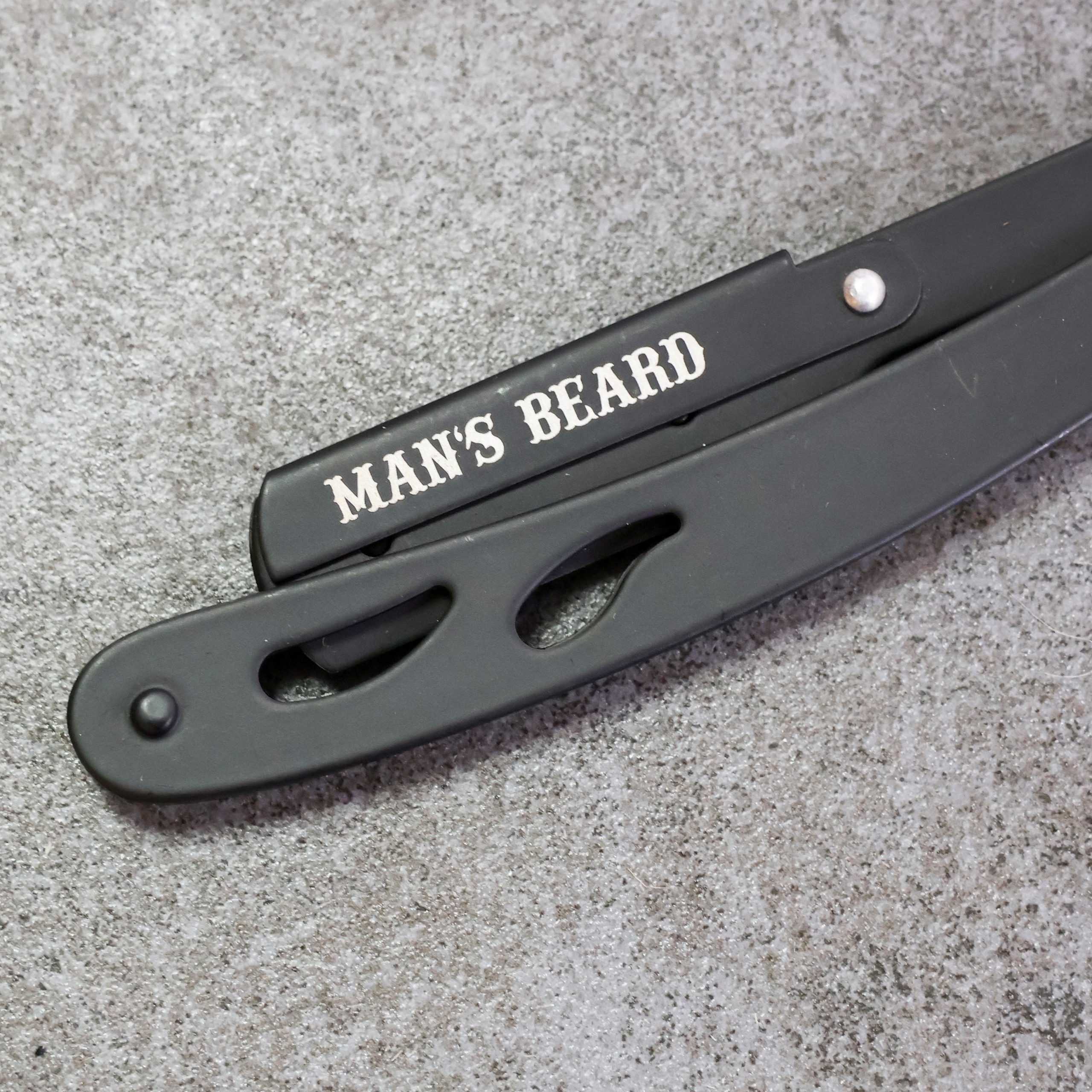 man-s-beard-shavette-pro-barber-rasoir-noire-5-lames image 1